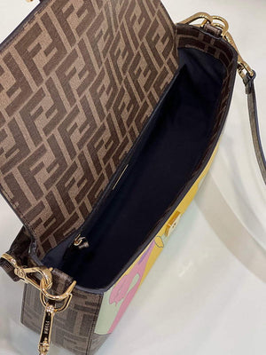 Fendi 8BR600 Baguette FF Glazed Fabric Bag With Inlay - Default Title - View 8