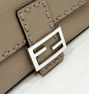 Fendi 8BR600 Baguette Grey Selleria bag with Oversized Topstitching 8610 - Default Title - View 4