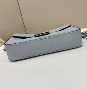 Fendi 8BR600 Baguette Light Blue Selleria bag with Oversized Topstitching 8610 - Default Title - View 4