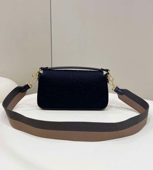 Fendi 8BR600 Baguette Medium bag with FF embroidery 0159A Black - Default Title - View 2