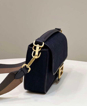 Fendi 8BR600 Baguette Medium bag with FF embroidery 0159A Black - Default Title - View 3