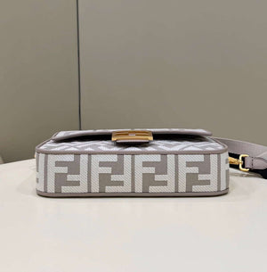 Fendi 8BR600 Baguette Medium bag with FF embroidery 0159AM Gray - Default Title - View 4