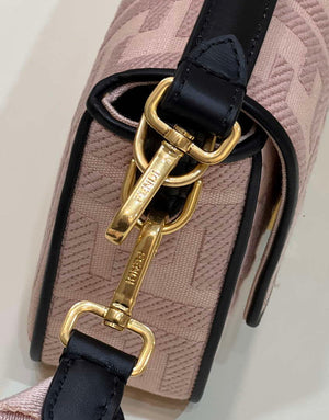 Fendi 8BR600 Baguette Medium bag with FF embroidery 0159AM Pink with Black - Default Title - View 5