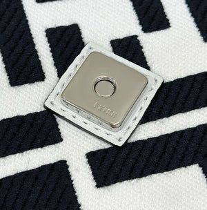 Fendi 8BR600 Baguette Medium bag with FF embroidery 0159AM White and Black - Default Title - View 5