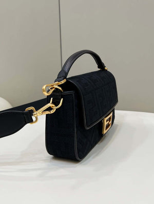 Fendi 8BR600 Baguette Medium bag with FF embroidery 8598 Black - Default Title - View 3