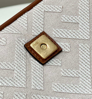 Fendi 8BR600 Baguette Medium bag with FF embroidery Beige 0159A - Default Title - View 7