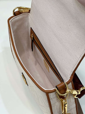 Fendi 8BR600 Baguette Medium bag with FF embroidery Beige 0159A - Default Title - View 9