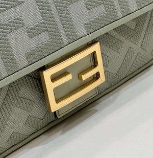 Fendi 8BR600 Baguette Medium bag with FF embroidery Light green 0159A - Default Title - View 5