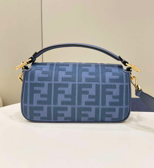 Fendi 8BR600 Baguette Medium bag with FF embroidery Sky Blue 0159A - Default Title - View 2