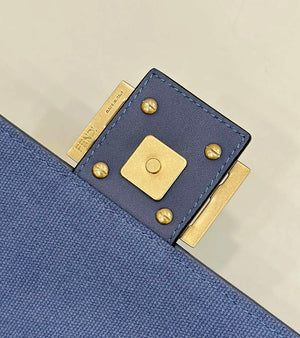 Fendi 8BR600 Baguette Medium bag with FF embroidery Sky Blue 0159A - Default Title - View 7