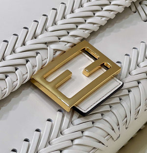 Fendi 8BR600 Baguette Medium Beige hand-woven leather 8536 bag - Default Title - View 4