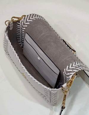 Fendi 8BR600 Baguette Medium Beige hand-woven leather 8536 bag - Default Title - View 9