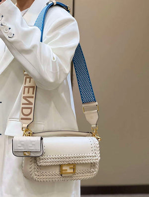 Fendi 8BR600 Baguette Medium Beige hand-woven leather 8536 bag - Default Title - View 10