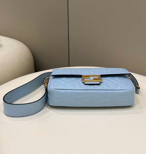 Fendi 8BR600 Baguette Medium Blue leather 0135M bag - Default Title - View 3