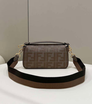 Fendi 8BR600 Baguette Medium Brown bag with FF embroidery - Default Title - View 3
