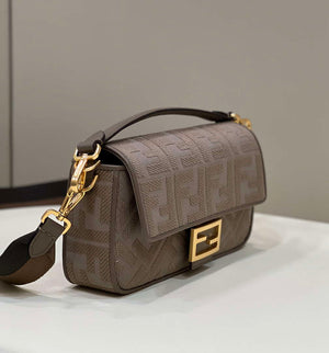 Fendi 8BR600 Baguette Medium coffee FF jacquard fabric bag - Default Title - View 2
