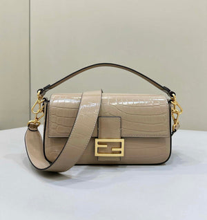 Fendi 8BR600 Baguette Medium Crocodile leather 8628 bag Apricot - Default Title - View 1