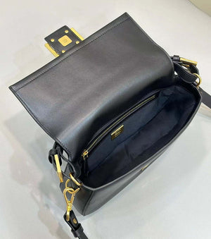 Fendi 8BR600 Baguette Medium Black leather 8629 bag Black - Default Title - View 7