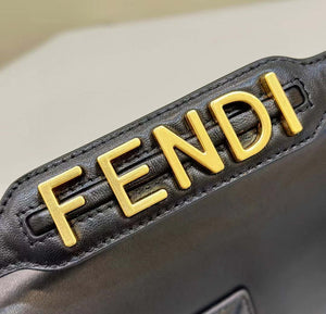 Fendi 8BR600 Baguette Medium Black leather 8629 bag Black - Default Title - View 8