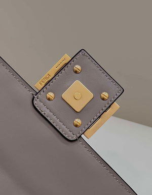 Fendi 8BR600 Baguette Medium Gray leather 0135M bag - Default Title - View 6