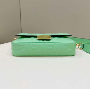 Fendi 8BR600 Baguette Medium Green leather 0135M bag - Default Title - View 4