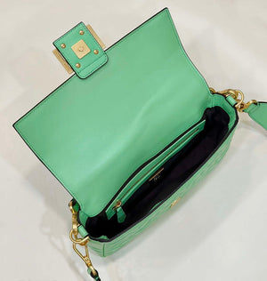 Fendi 8BR600 Baguette Medium Green leather 0135M bag - Default Title - View 9
