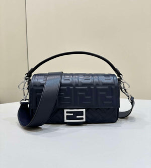 Fendi 8BR600 Baguette Medium leather 0135M bag Navy Blue - Default Title - View 1