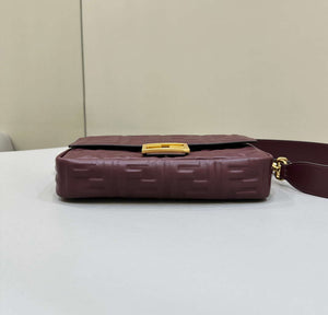 Fendi 8BR600 Baguette Medium leather 0135M bag Wine Red - Default Title - View 8