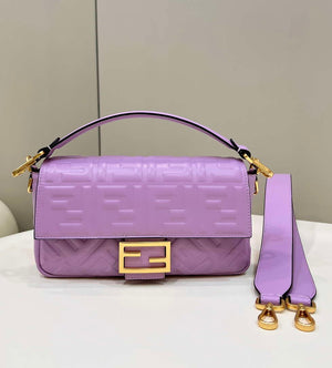 Fendi 8BR600 Baguette Medium leather 0135M bag Purple - Default Title - View 1