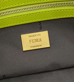 Fendi 8BR600 Baguette Medium Lemon green leather 0135M bag - Default Title - View 7
