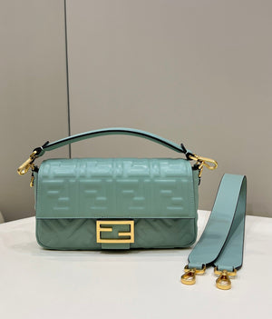Fendi 8BR600 Baguette Medium Lake Blue leather 0135M bag - Default Title - View 2