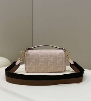 Fendi 8BR600 Baguette Medium Pink bag with FF embroidery - Default Title - View 2