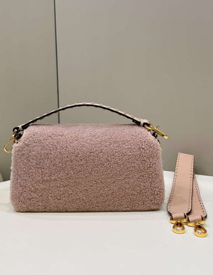 Fendi 8BR600 Baguette Medium Re-Edition bag in Pink lam¨¦ sheepskin - Default Title - View 3