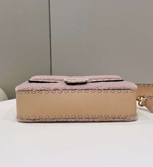 Fendi 8BR600 Baguette Medium Re-Edition bag in Pink lam¨¦ sheepskin - Default Title - View 5