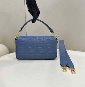 Fendi 8BR600 Baguette Medium Royal Blue leather 0135M bag - Default Title - View 2