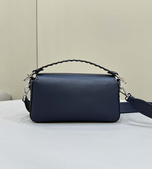 Fendi 8BR600 Baguette Midnight blue Selleria bag with Oversized Topstitching 8610 - Default Title - View 2