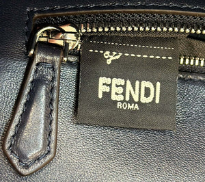 Fendi 8BR600 Baguette Midnight blue Selleria bag with Oversized Topstitching 8610 - Default Title - View 6
