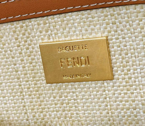 Fendi 8BR600 Baguette Natural straw bag with FF embroidery Beige - Default Title - View 6