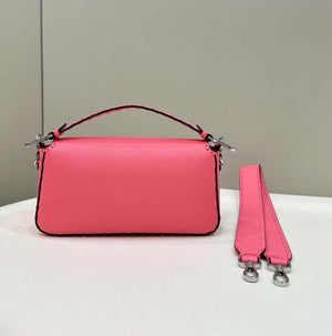 Fendi 8BR600 Baguette Pink Selleria bag with Oversized Topstitching 8610 - Default Title - View 2