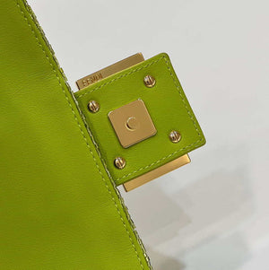 Fendi 8BR600 Medium Baguette Acid green sequin and leather bag 8601 - Default Title - View 7