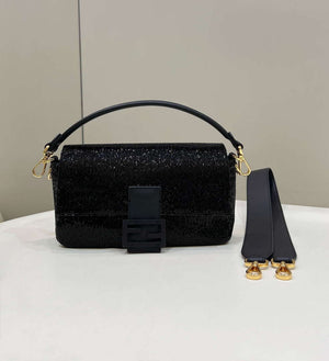 Fendi 8BR600 Medium Baguette Beads Black leather Bag 8599 - Default Title - View 2