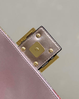 Fendi 8BR600 Medium Baguette Pink and Gold sequin and leather bag 8582 - Default Title - View 10