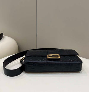 Fendi 8BR771 Baguette Large Black leather bag - Default Title - View 1