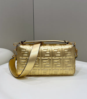 Fendi 8BR771 Baguette Large Gold leather bag - Default Title - View 2