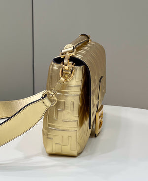 Fendi 8BR771 Baguette Large Gold leather bag - Default Title - View 5