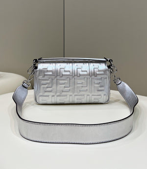 Fendi 8BR771 Baguette Large Silver leather 0135 bag - Default Title - View 3