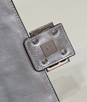 Fendi 8BR771 Baguette Large Silver leather 0135 bag - Default Title - View 7