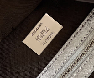 Fendi 8BR771 Baguette Large Silver leather 0135 bag - Default Title - View 8