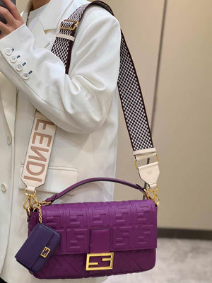 Fendi 8BR771 Baguette Purple leather bag - Default Title - View 3