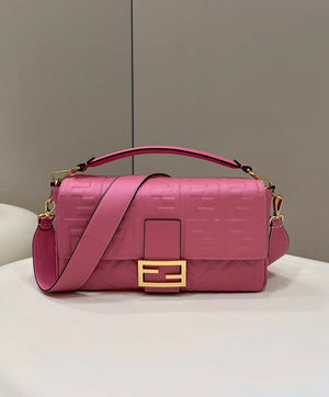 Fendi 8BR771 Baguette Rose Red leather bag - Default Title - View 1